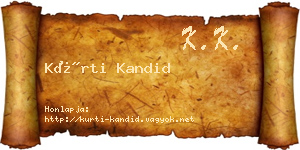 Kürti Kandid névjegykártya